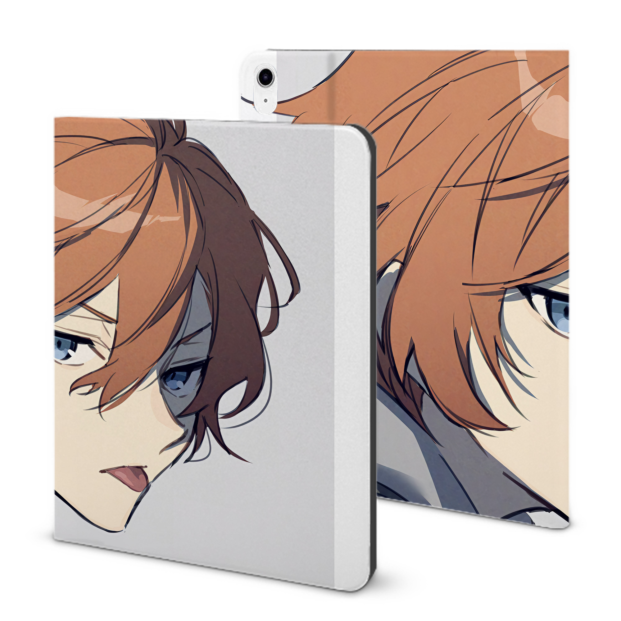 （画像用） 文豪ストレイドッグス Bungo Stray Dogs IPad ケース ブック型 PUレザー TPU 耐衝撃 軽量 薄型 ペン収納なし 全面保護 IPad 各モデル対応
